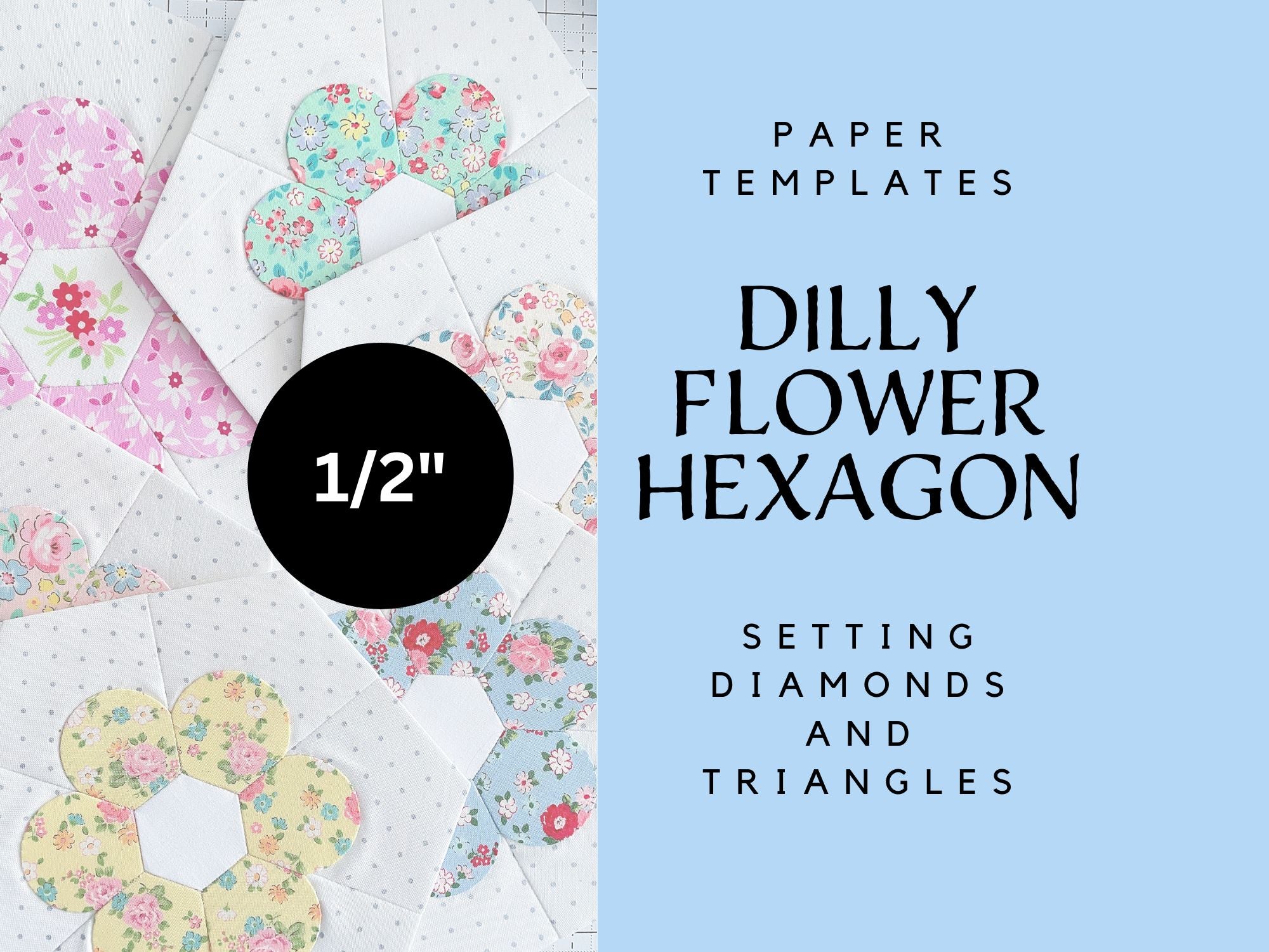 1/2" Dilly Flower Hexagon Setting Diamonds and Triangles