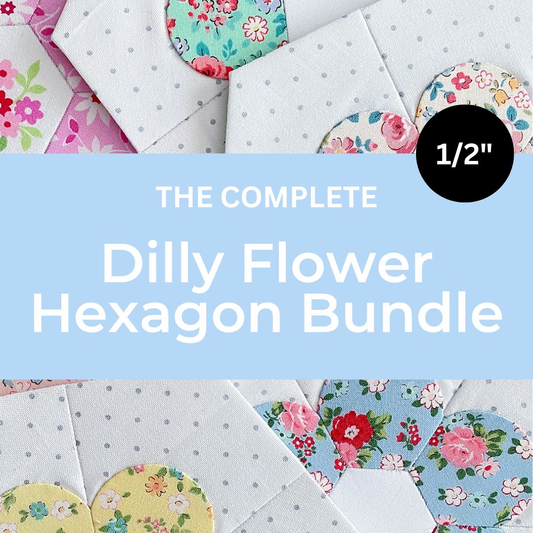 1/2" Dilly Flower Hexagon Complete Bundle with papers and acrylic templates