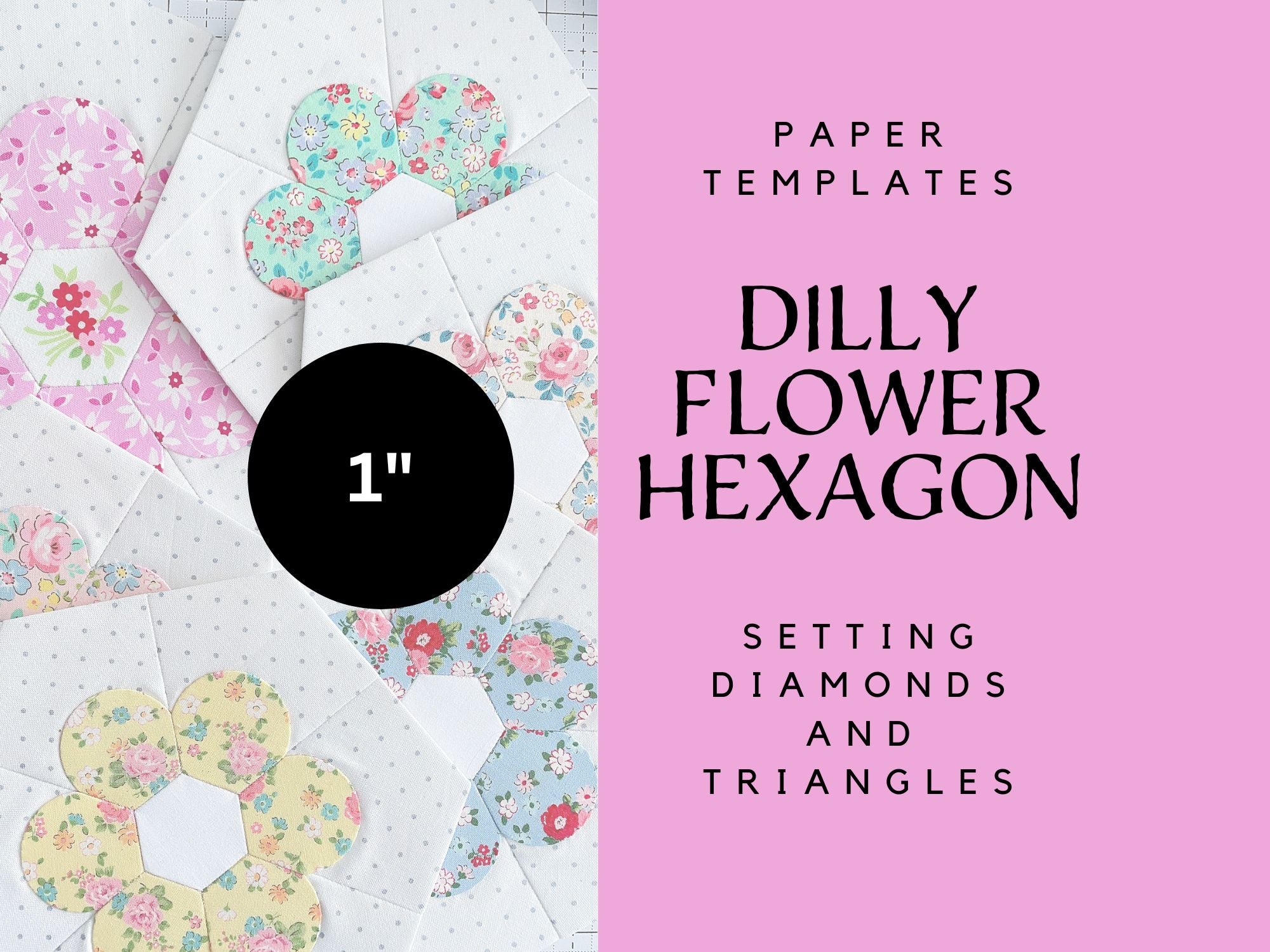 1" Dilly Flower Hexagon Setting Diamonds and Triangles