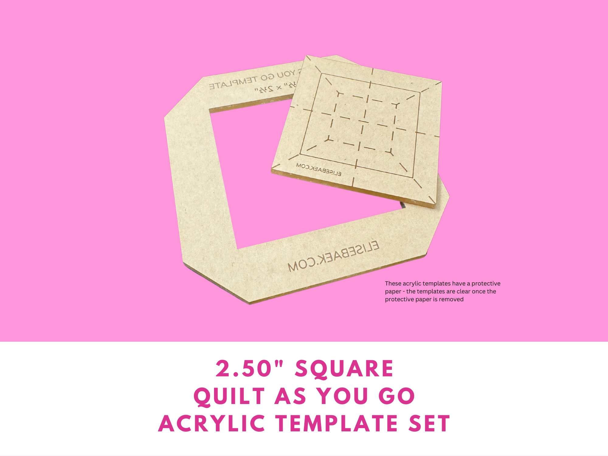 2.5" Square Quilt As You Go Template Set