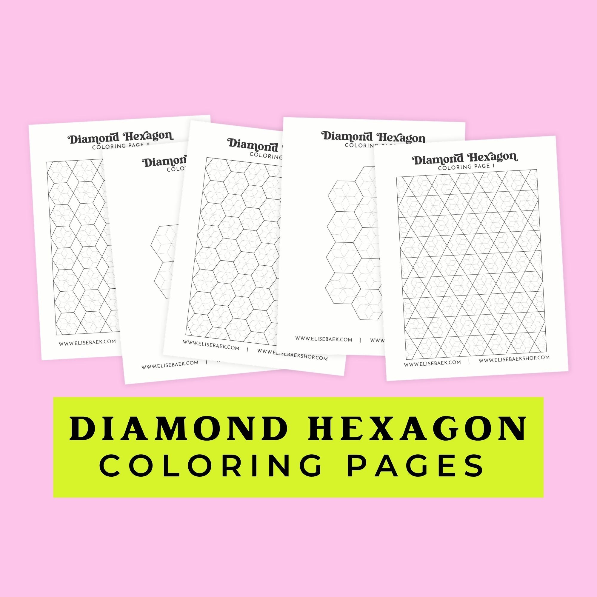 Diamond Hexagon Coloring Pages PDF