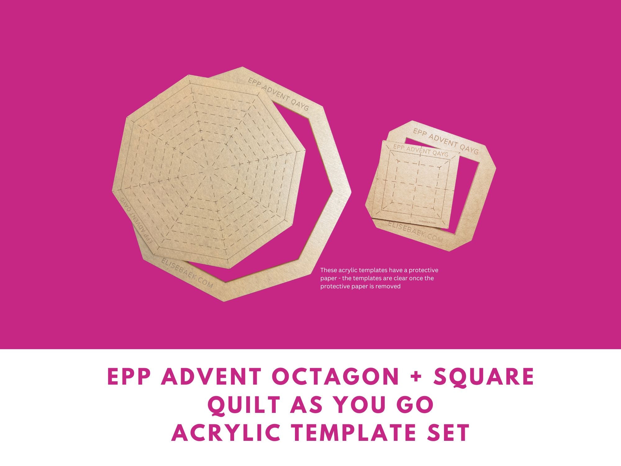 EPP Advent Octagon+Square Quilt As You Go Template Set