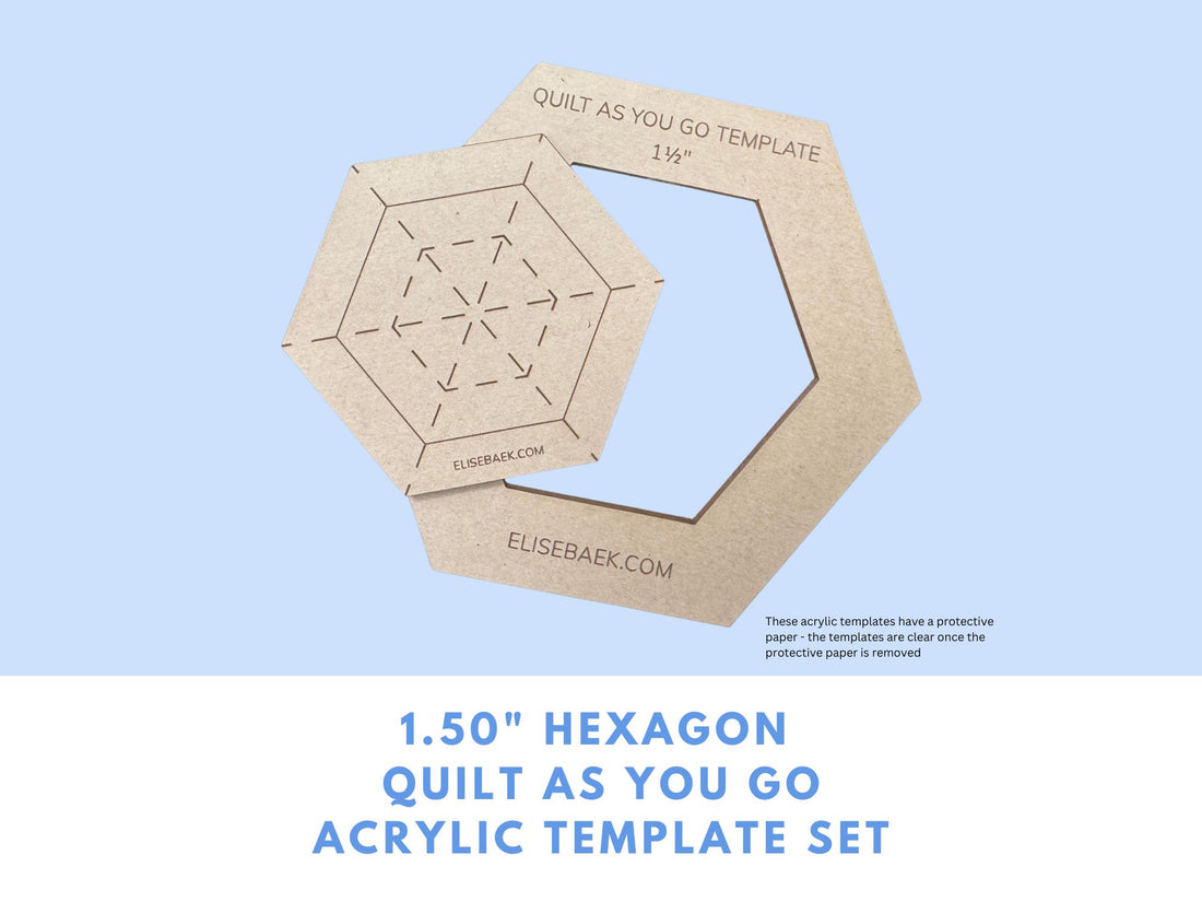 1.5" Hexagon  Quilt As You Go Template Set