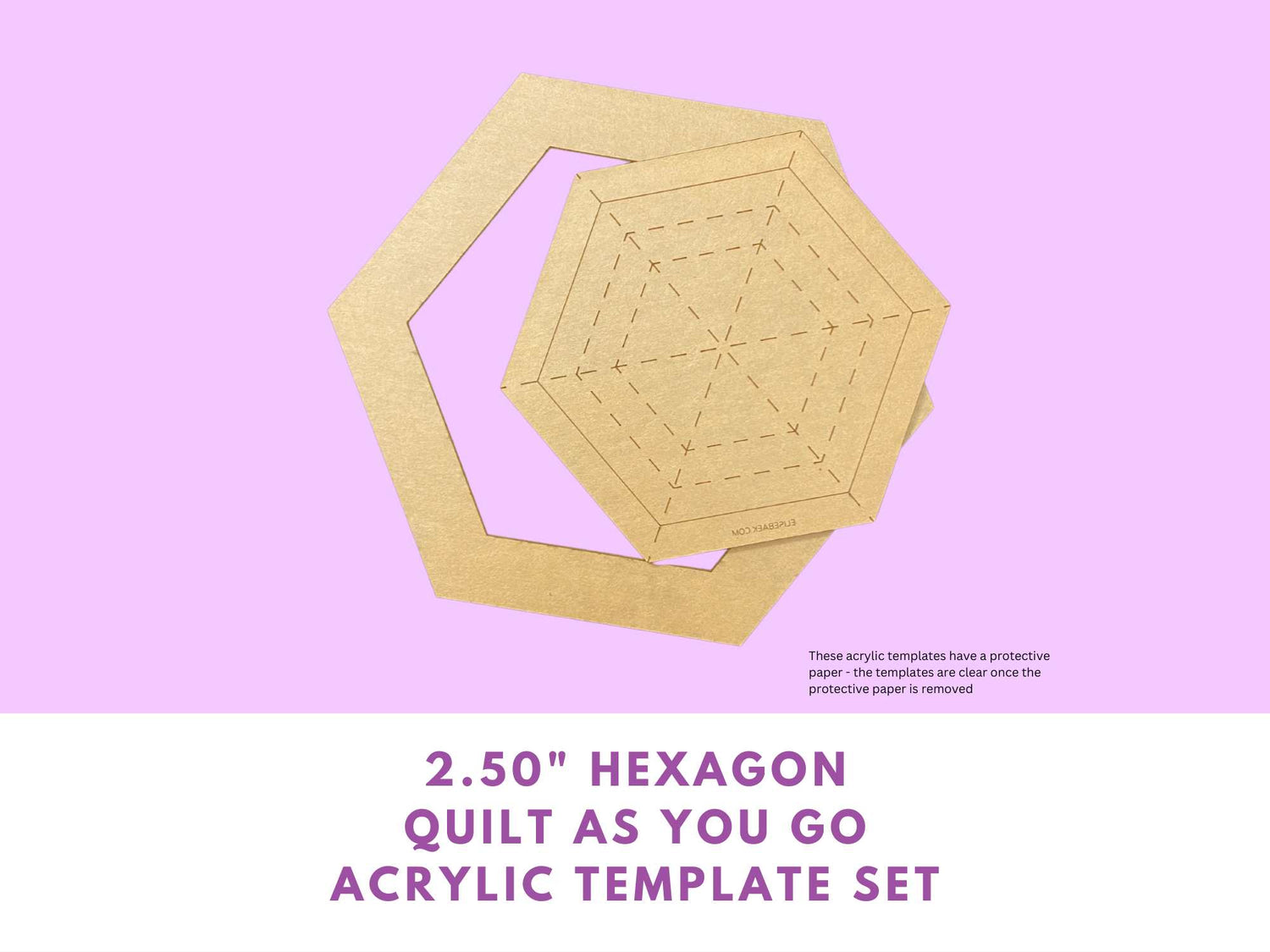 2.5" Hexagon  Quilt As You Go Template Set