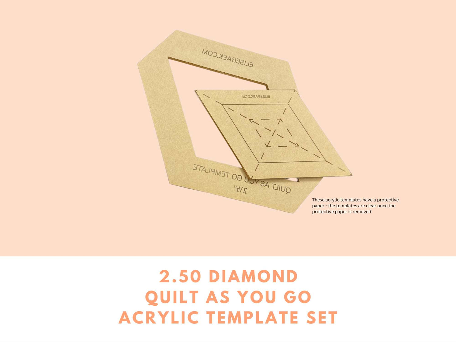 2.5" Diamond Quilt As You Go Template Set
