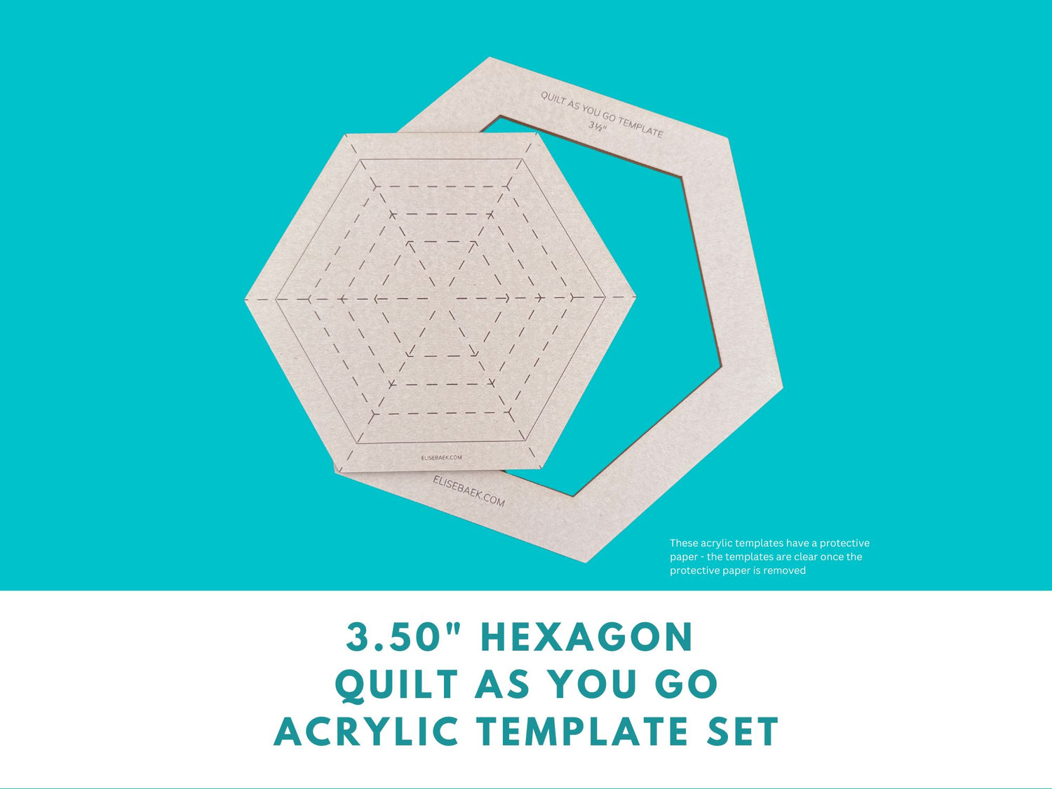 3.50" Hexagon  Quilt As You Go Template Set