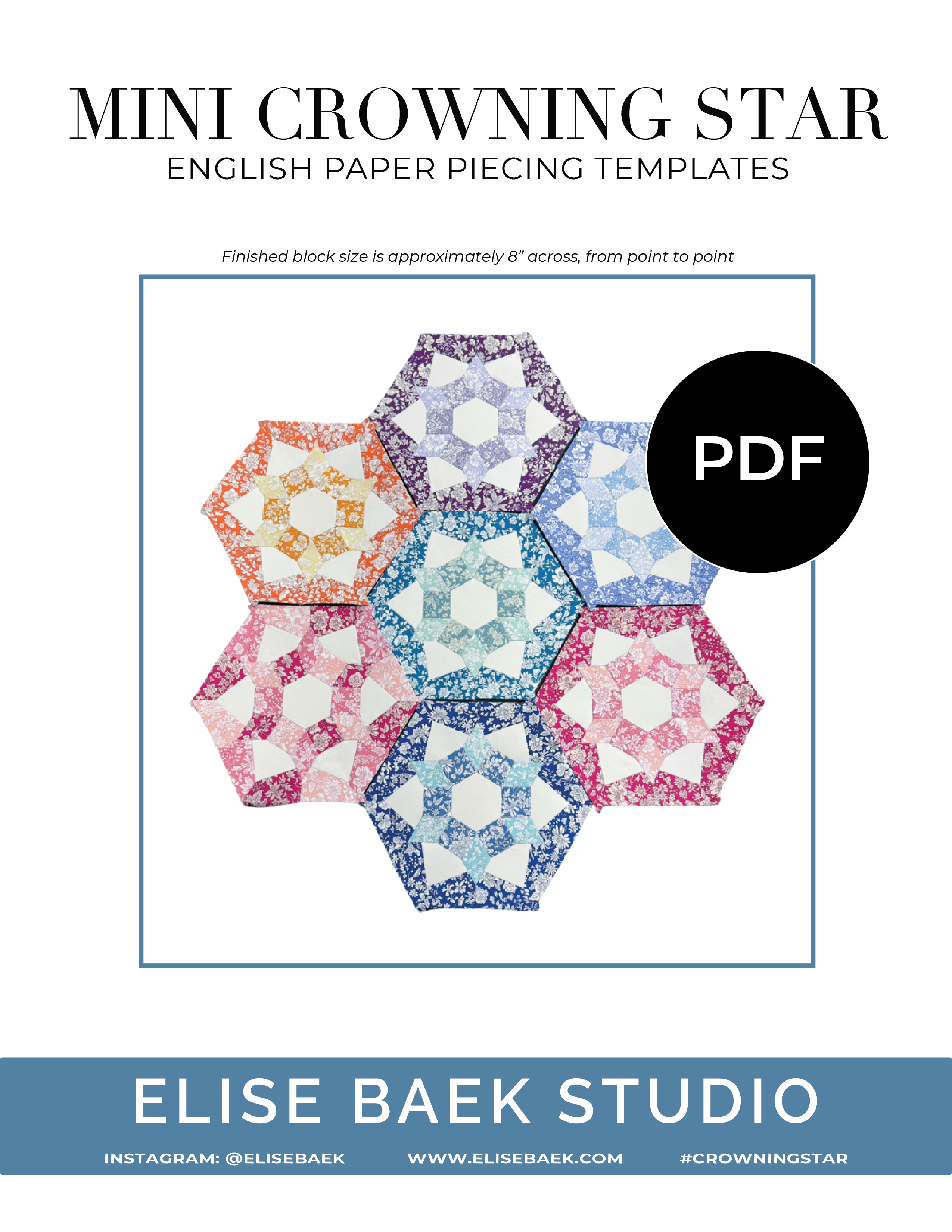 MINI Crowning Star Block PDF templates