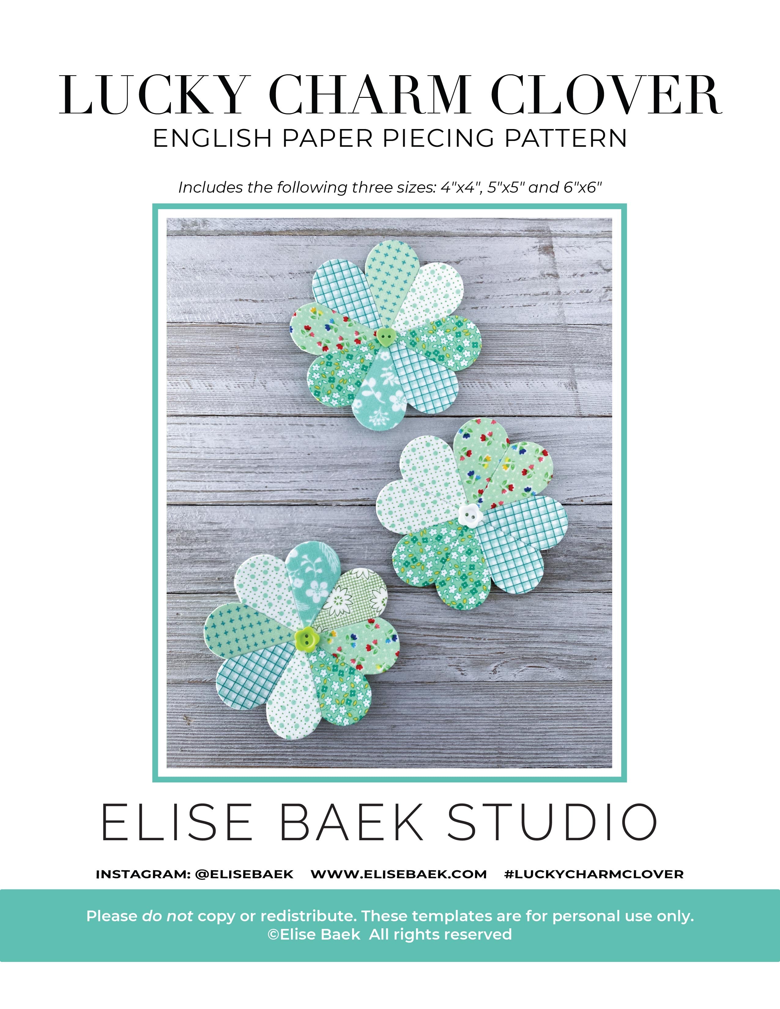 Lucky Charm Clover EPP Pattern